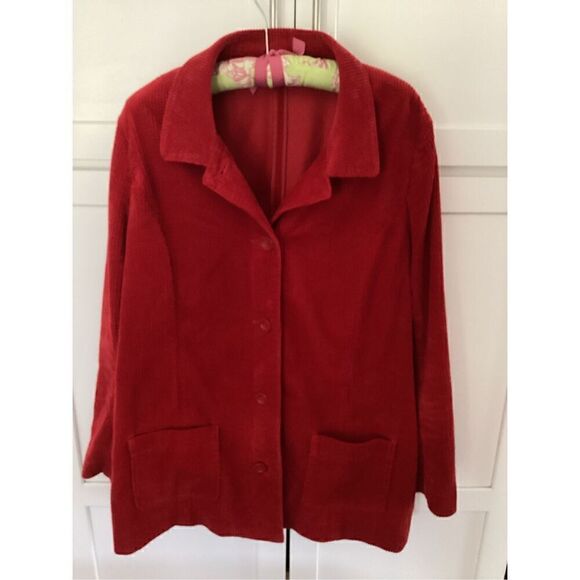 J. Jill  Womens Corduroy Jacket Blazer Sz L Button Up Pockets - Picture 1 of 8